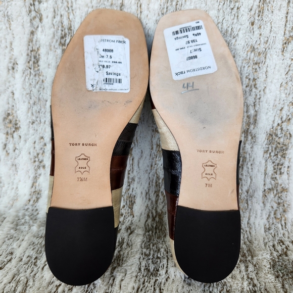 NWT Tory Burch "Georgia" Stripe Eel Leather Ballet Flats | Women's Size 7, 7.5 - Picture 11 of 14